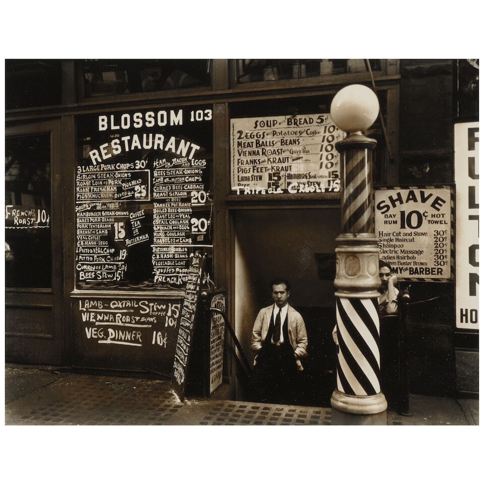 Berenice Abbott (1898-1991); Blossom Restaurant, 103 Bowery, Manhattan; (1 of 2)