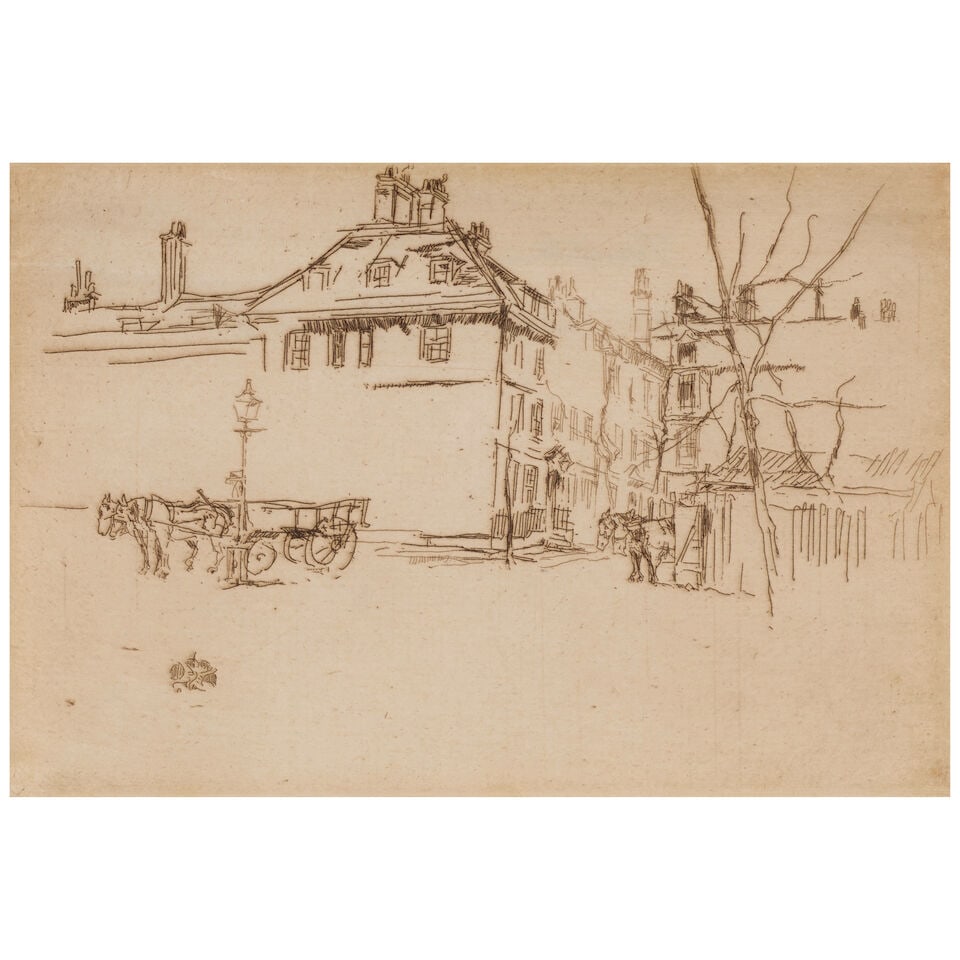 James Abbott McNeill Whistler (1834-1903); The Temple, from Second Venice Set;: James Abbott McNeill Whistler (1834-1903) The Temple, from Second Venice Set (Kennedy 234, Glasgow 245), 1880-1881 Etching printed in brownish-black ink on laid ivory japon paper, Glasgow's first (onl