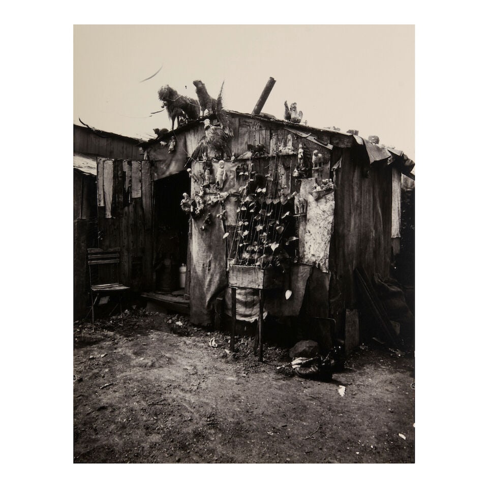 Eugène Atget (1857-1927); Ragpickers' Hut;: Eugène Atget (1857-1927) Ragpickers' Hut, 1910 Gelatin silver print, printed 1956 by Berenice Abbott; numbered '14' in ink on the verso; mounted. 8 3/4 x 6 7/8 in. (22.2 x 17.4 cm) mount 13 x 10