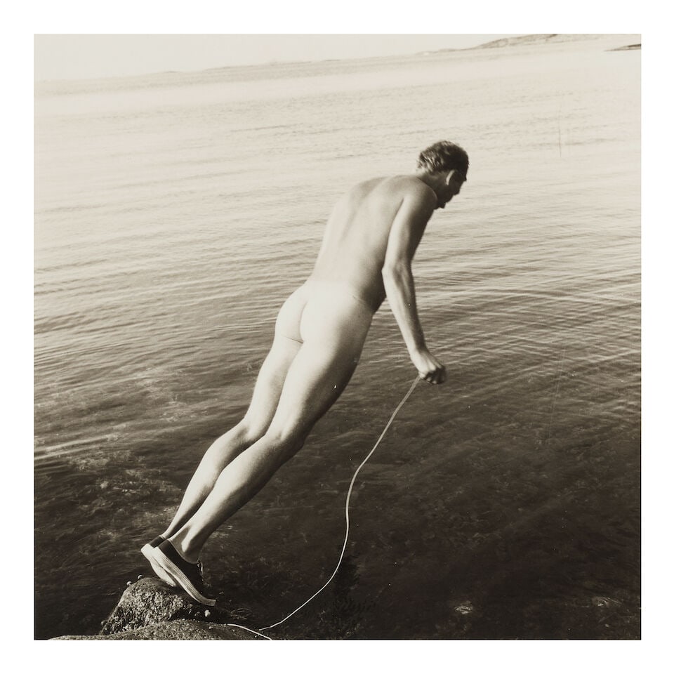 Dag Alveng (born 1953); ''The Photographer Shoots Himself', Hvasser' (from 'Summer Light');: Dag Alveng (born 1953) ''The Photographer Shoots Himself', Hvasser' (from 'Summer Light'), 1981 Gelatin silver print, printed 1985; signed, titled, and dated in pencil on the reverse, framed, a