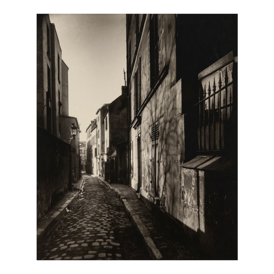 Eugène Atget (1857-1927); Rue St. Rustique, Montmartre;: Eugène Atget (1857-1927) Rue St. Rustique, Montmartre, 1922 Gelatin silver print, printed 1956 by Berenice Abbott; mounted. 8 9/16 x 7 in. (21.7 x 17.8 cm) mount 13 x 10 in. (33.0 x 25.4 cm) For
