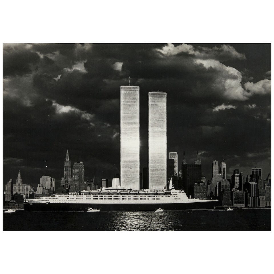 George Forss (1941-2021); Queen Elizabeth II in New York with the Twin Towers; (1 of 2)