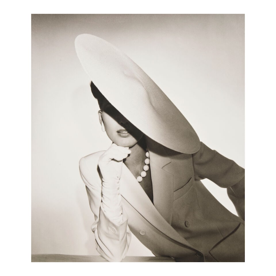 Horst P. Horst (1906-1999); Study in Ivory, NY;: Horst P. Horst (1906-1999) Study in Ivory, NY, 1982 Gelatin silver print; Horst dry stamp lower right, signed by 'R.J. Horst' and titled in pencil on the verso. 10 5/8 x 9 1/4 in. (27.0 x 23.5 cm) she