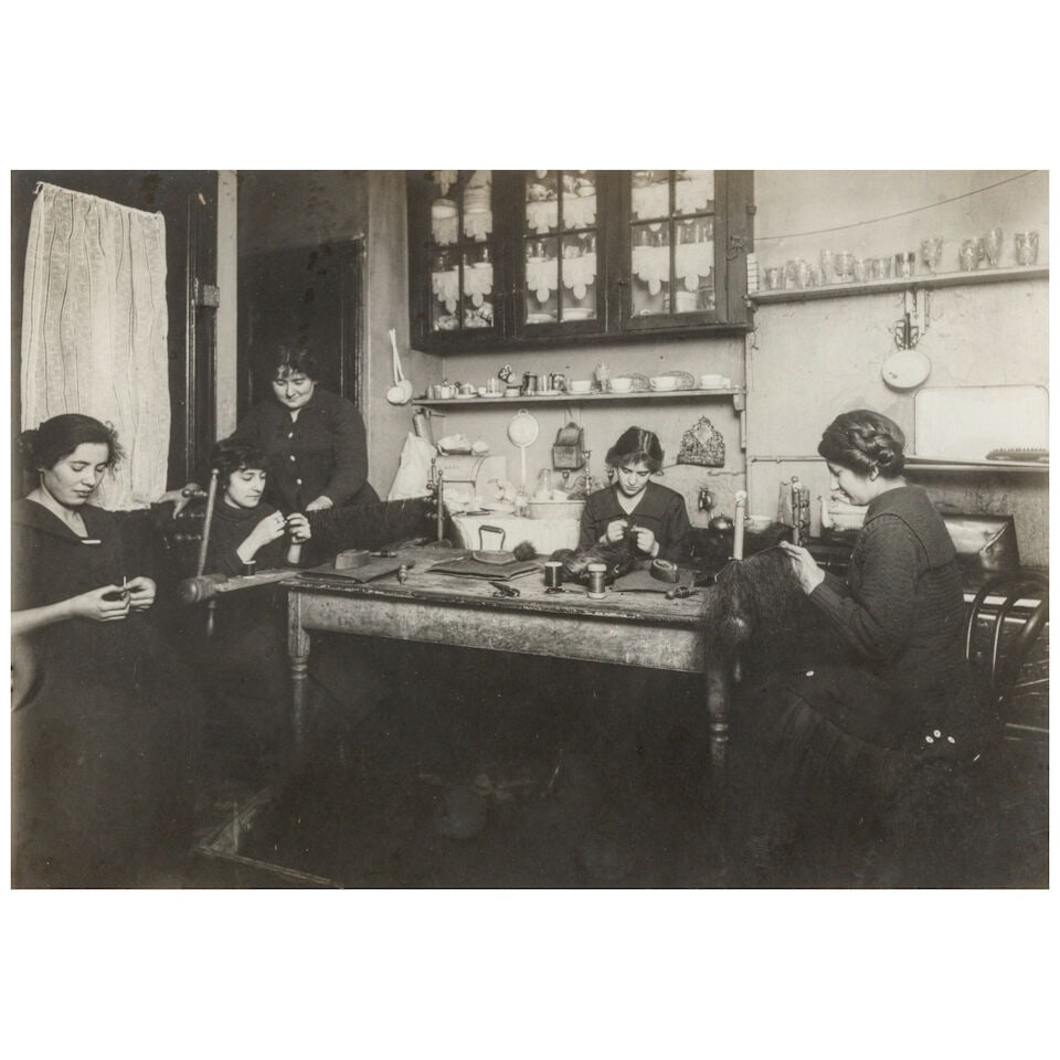 Lewis Wickes Hine (1874-1940); Homeworkers in a Tenement, New York City (Making Hair-Goods); (1 of 4)