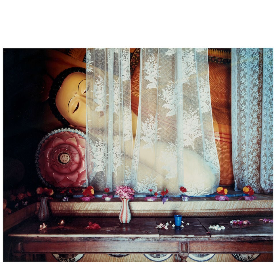 Laura McPhee (born 1958); Sleeping Buddha with Offerings of Hibiscus and Jasmine, Maha Vihara Te... (1 of 2)