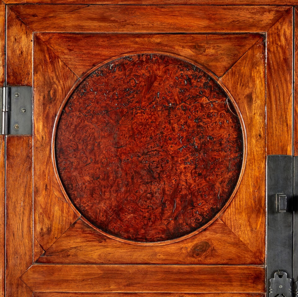 A HUANGHUALI AND YINGMU SQUARE-CORNER CABINET, FANGJIAOGUI 18th century - 2