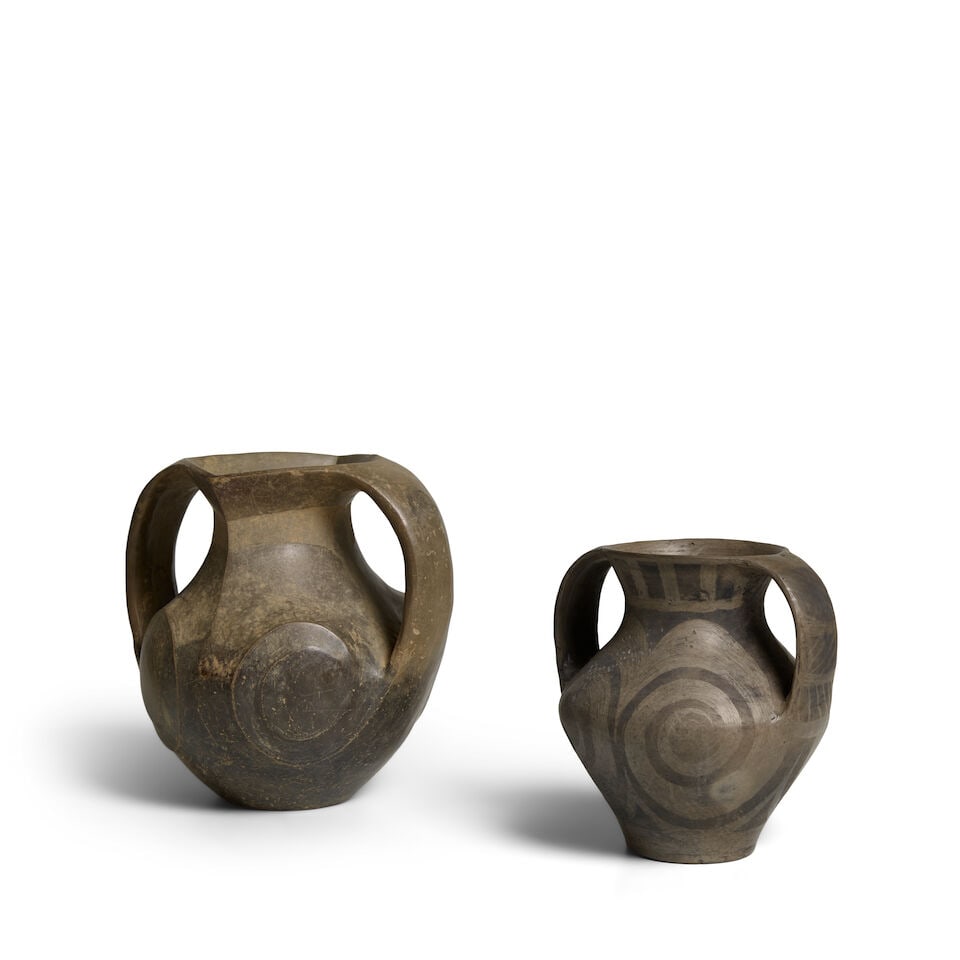 TWO SICHUAN BLACK POTTERY AMPHORAS Warring States/Han Dynasty, 3rd-2nd century B.C. (2) - 3