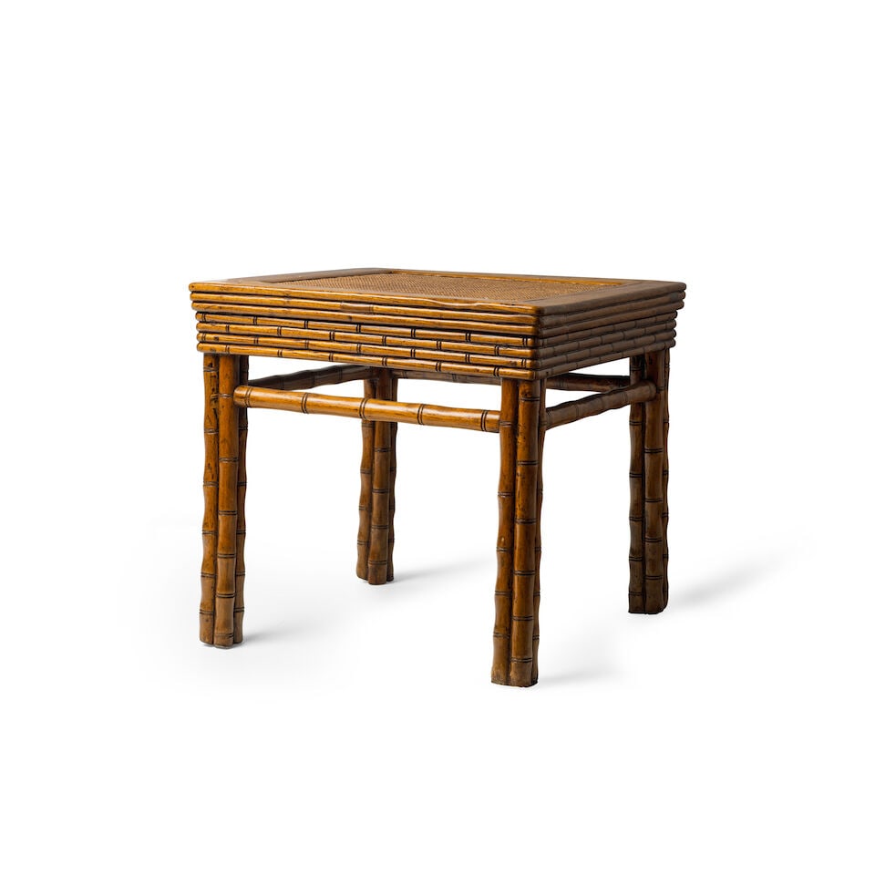 A JUMU FAUX-BAMBOO STOOL, FANGDENG 18th century - 2