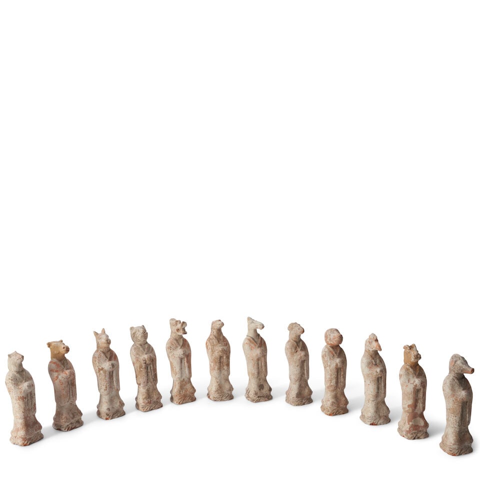 A SET OF TWELVE PAINTED POTTERY ZODIAC FIGURES Tang Dynasty (12) - 4