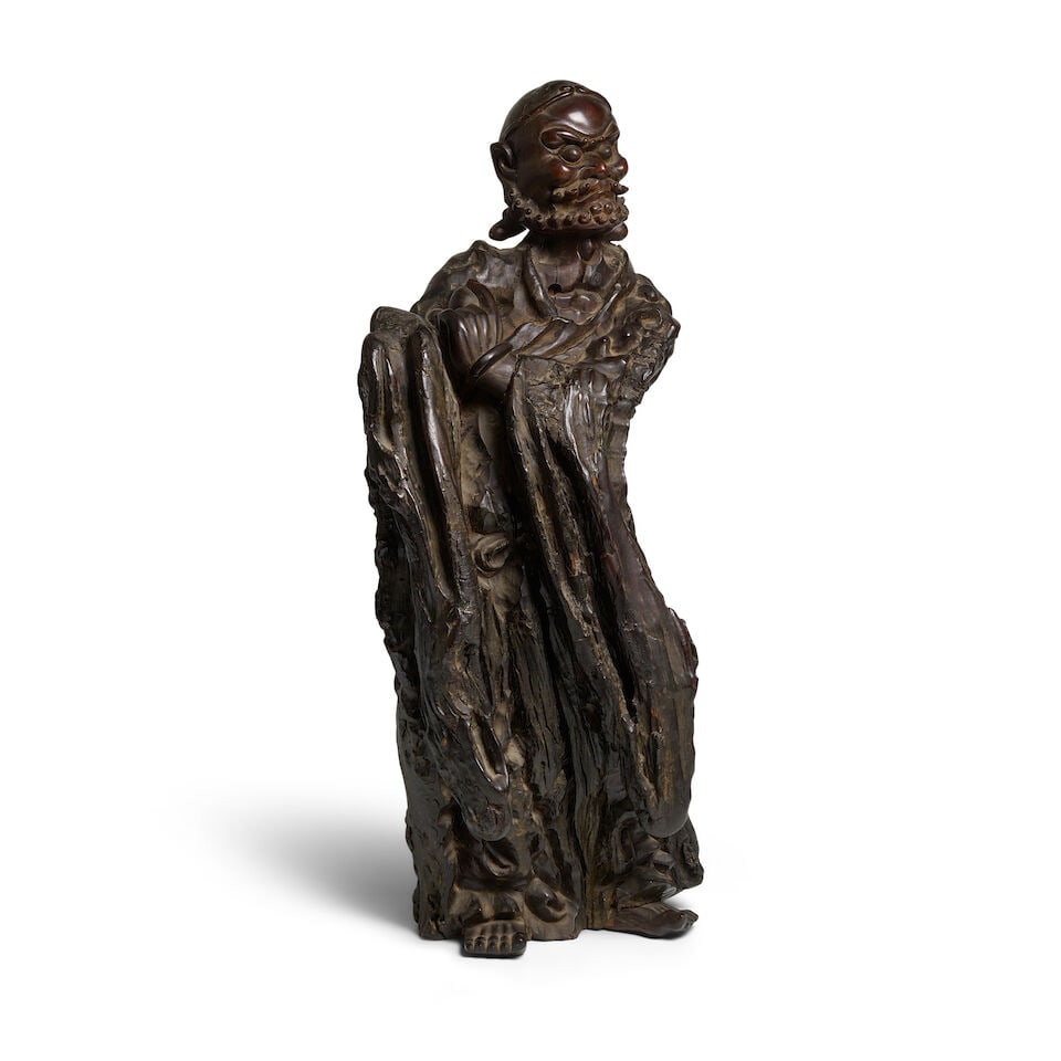 A ROOT WOOD CARVING OF AN IMMORTAL 19th/20th century - 2