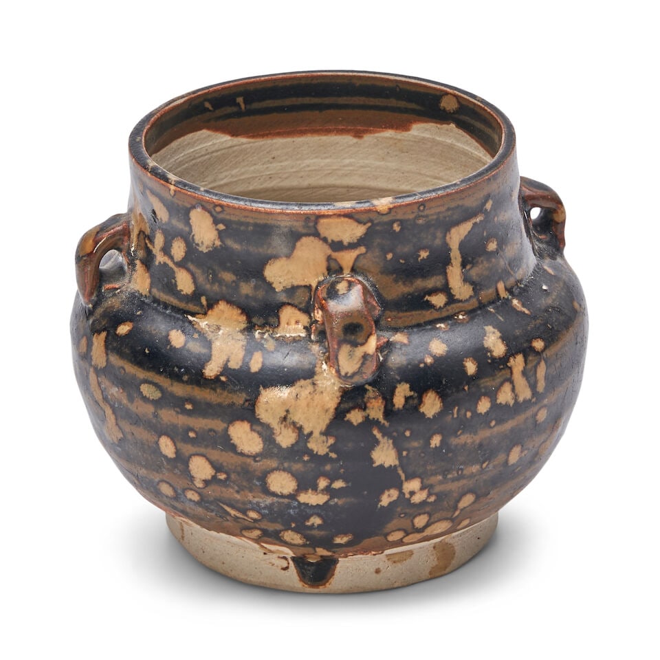 A SMALL JIZHOU 'PARTRIDGE FEATHER' JARLET WITH FOUR LUG HANDLES Southern Song Dynasty - 2