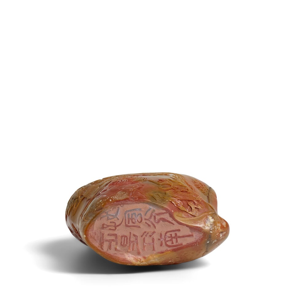 A LARGE SOAPSTONE 'SEVEN HEAVENLY MAIDENS' SEAL 1880-1920 - 2