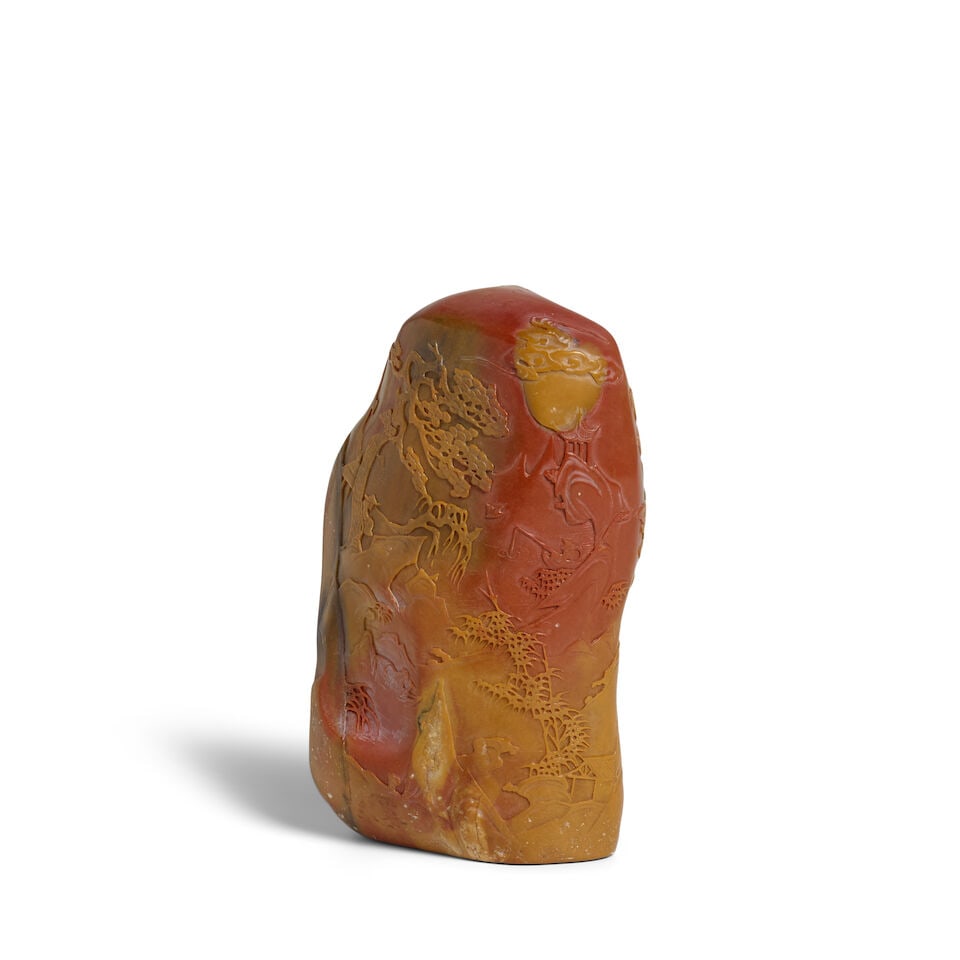 A LARGE SOAPSTONE 'SEVEN HEAVENLY MAIDENS' SEAL 1880-1920 - 4