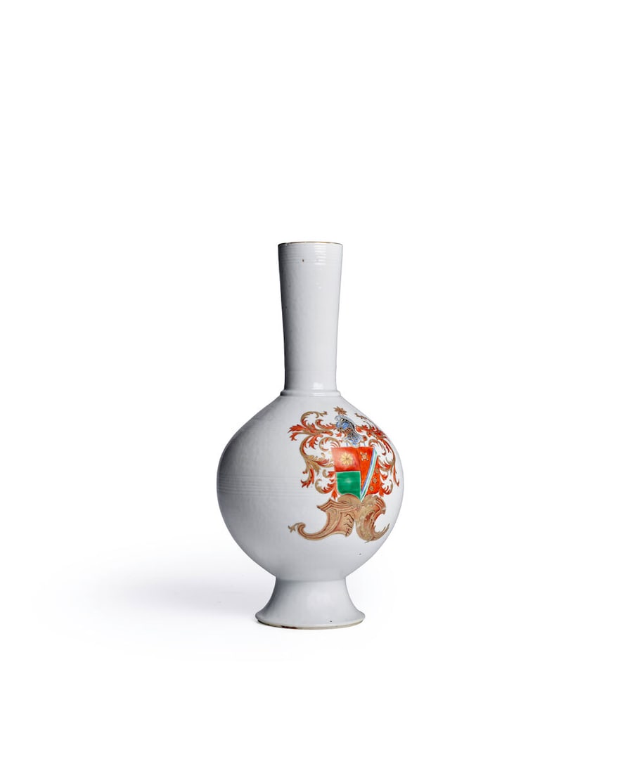 A RARE AND LARGE ENAMELED AND GILT ARMORIAL BOTTLE VASE FOR THE DUTCH FAMILY DE HEERE Qianlong p... - 3