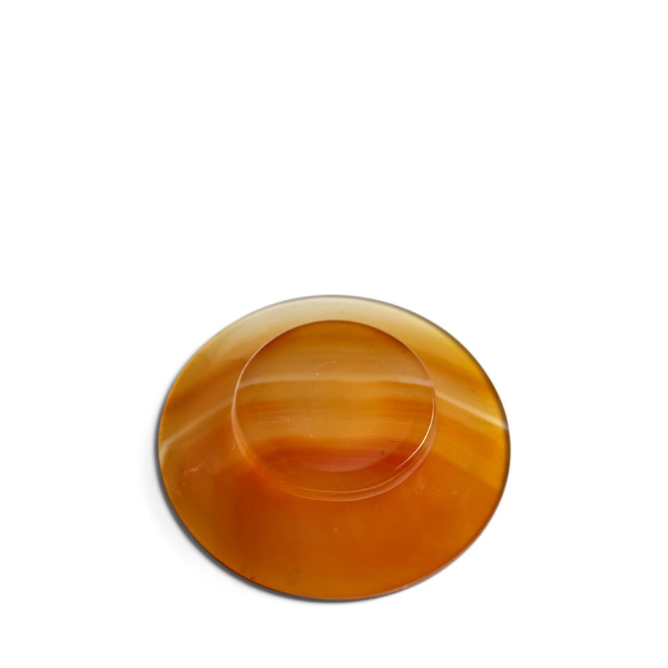 A HONEY-TONED BANDED AGATE CIRCULAR SNUFF DISH 1780-1880 - 3