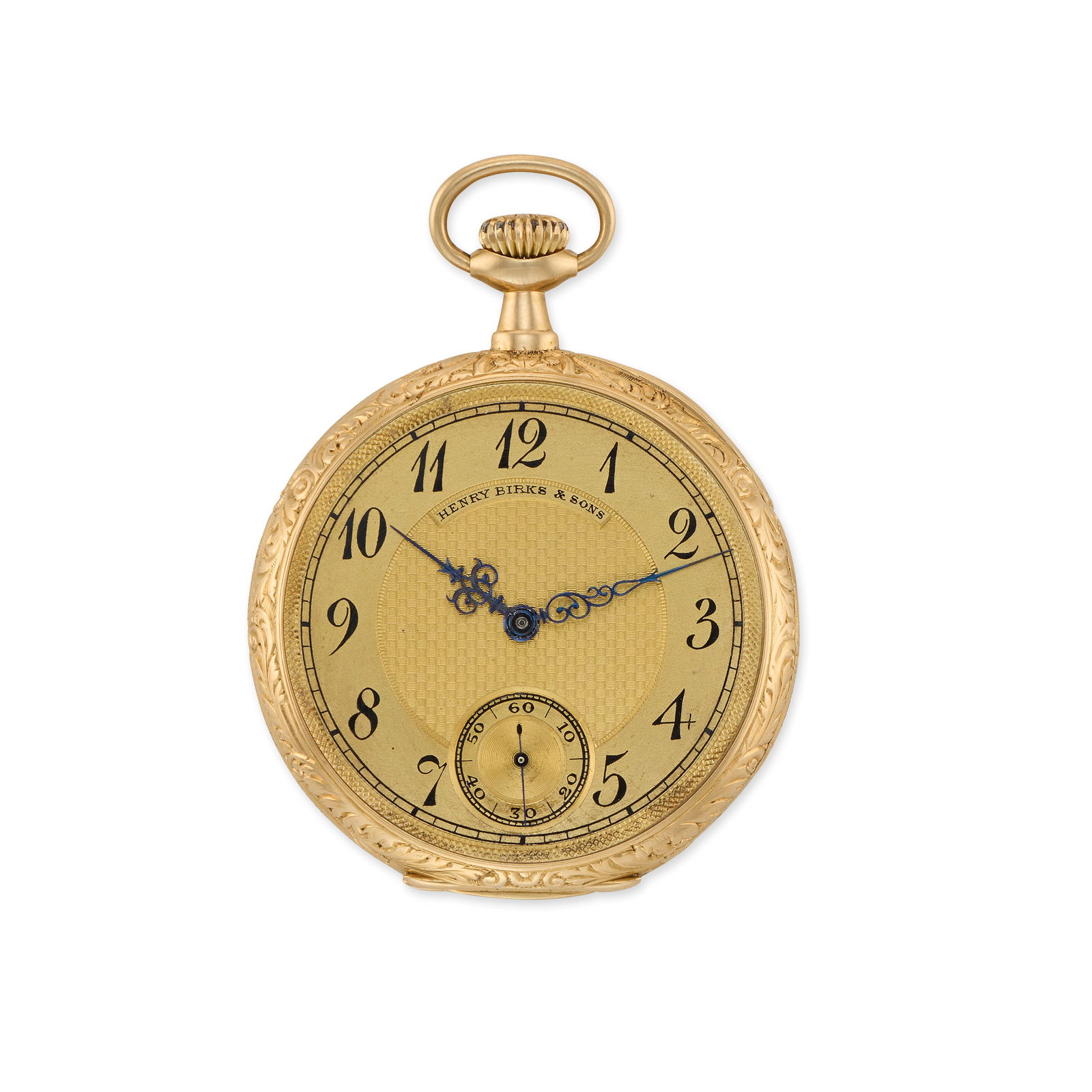Patek Philippe for Henry Birks & Sons. An 18K gold keyless wind open face pocket watch Sold 20th...: Patek Philippe for Henry Birks & Sons. An 18K gold keyless wind open face pocket watch Date: Sold 20th October 1905 Movement: Swiss lever, cut and compensated bi-metallic balance, swan neck regulation