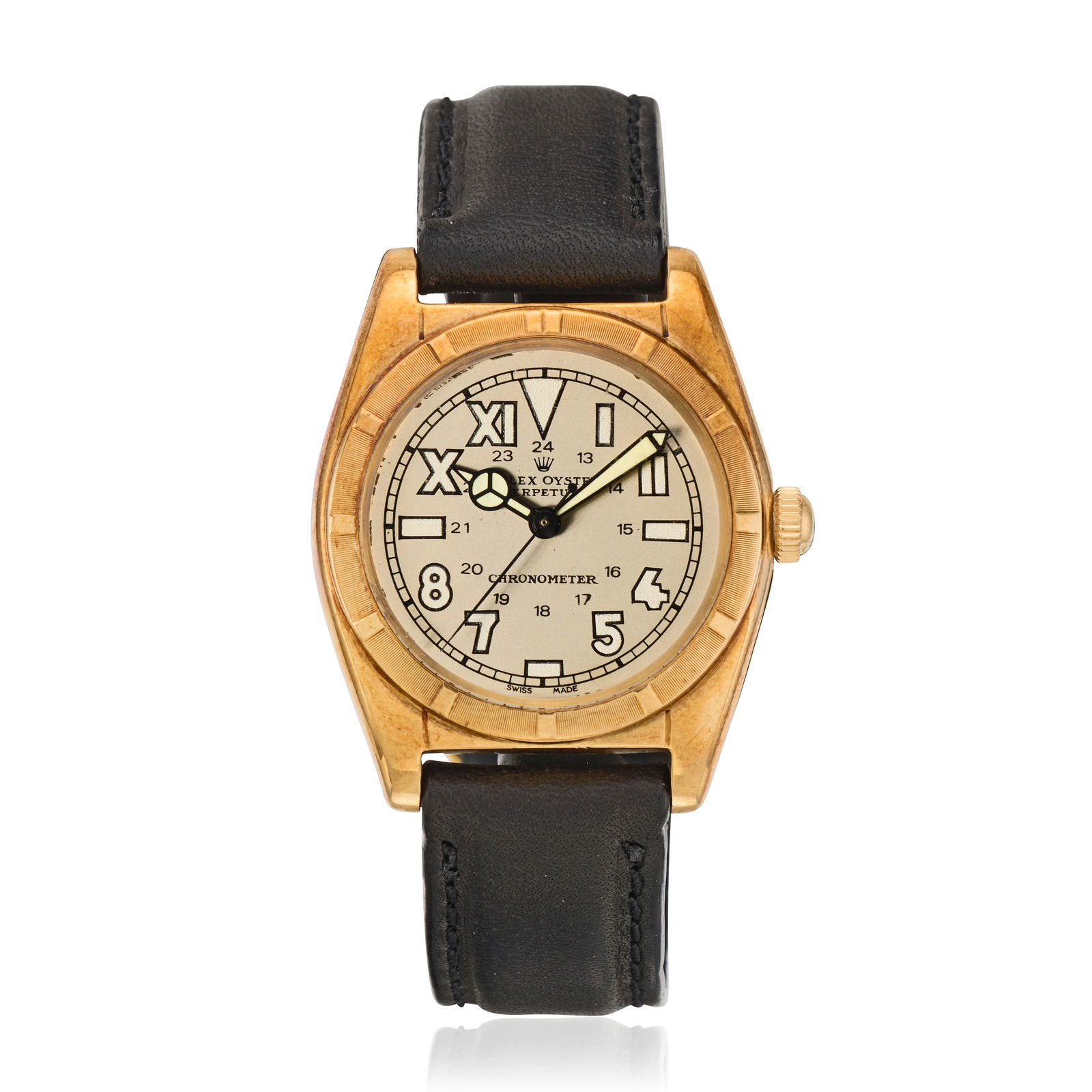 Rolex. A 14K gold automatic wristwatch with California dial Oyster Perpetual, Ref: 6011, Circa ... (1 of 1)