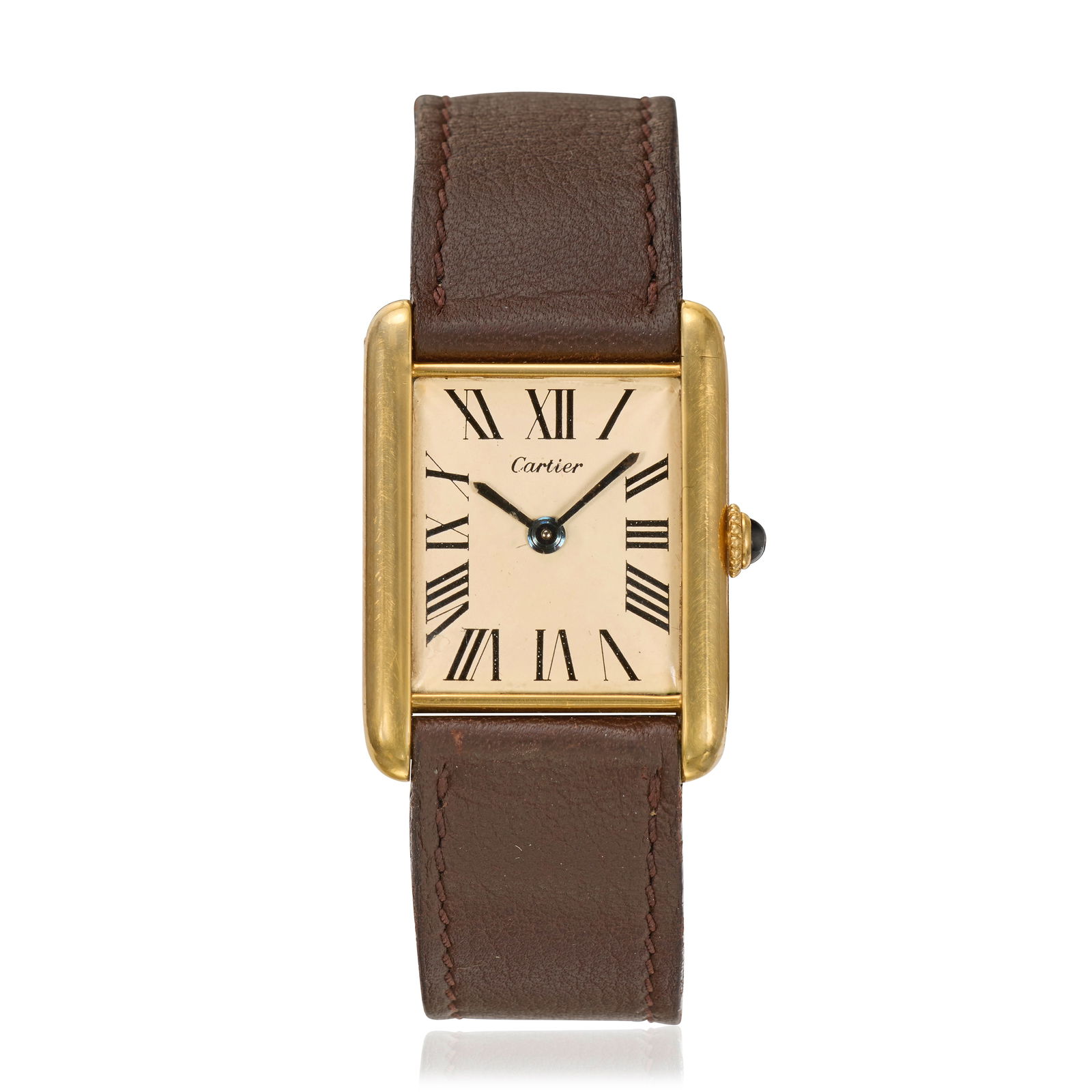 Cartier. An 18K gold manual wind wristwatch from the London Workshops Tank, London Hallmark for... (1 of 1)