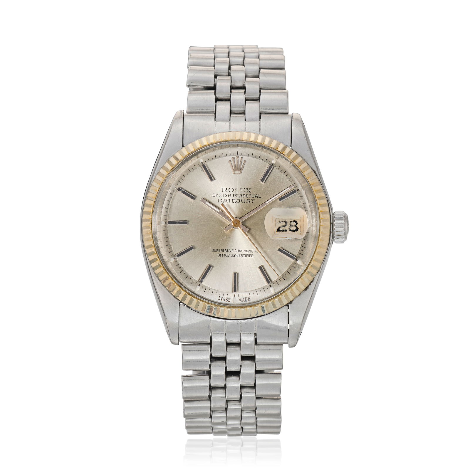 Rolex. A stainless steel and white gold automatic calendar bracelet watch Datejust, Ref: 1601, ... (1 of 1)