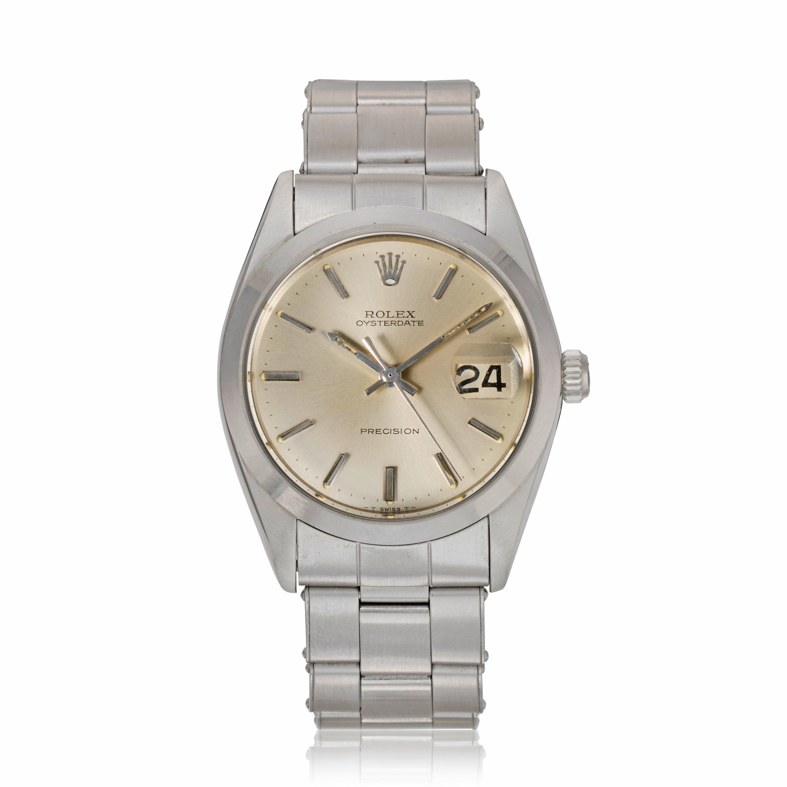Rolex. A stainless steel manual wind bracelet watch Oysterdate Precision, Ref: 6694, Circa 1968 (1 of 1)