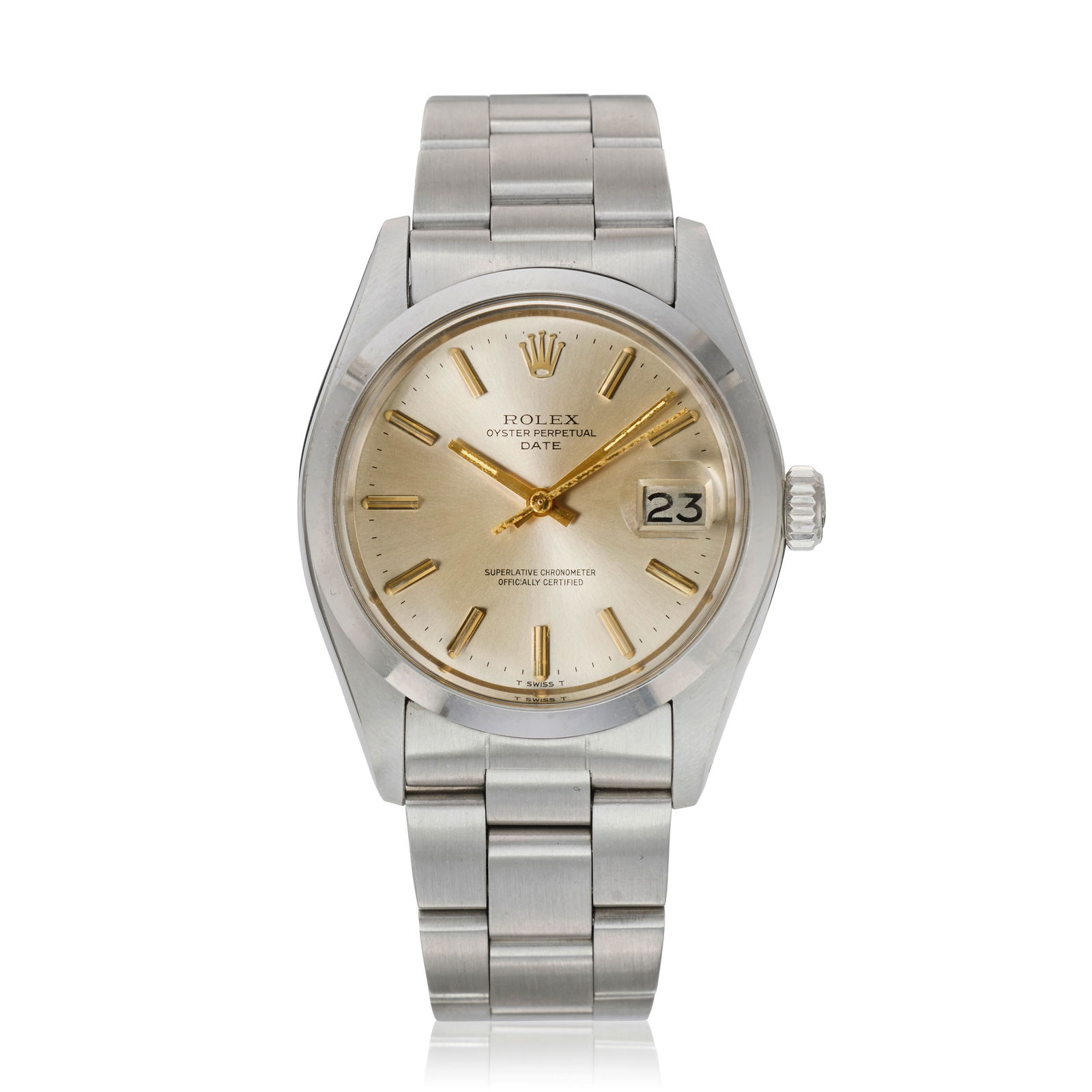 Rolex. A stainless steel automatic calendar bracelet watch Oyster Perpetual Date, Ref: 1500, Ci... (1 of 1)