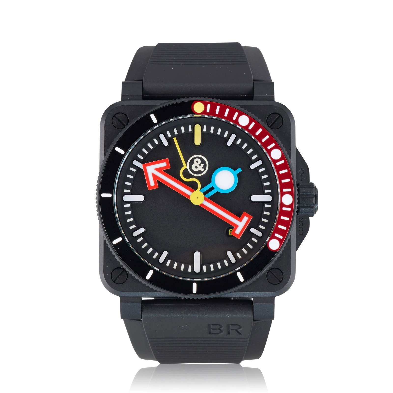 Bell & Ross X Alain Silberstein for Grail Watch. A Limited Edition black ceramic automatic calen...: Bell & Ross X Alain Silberstein for Grail Watch. A Limited Edition black ceramic automatic calendar wristwatch Model: Marine 22 Reference: BR03-92 Date: Purchased 8th February 2023 Movement: 25-jewel