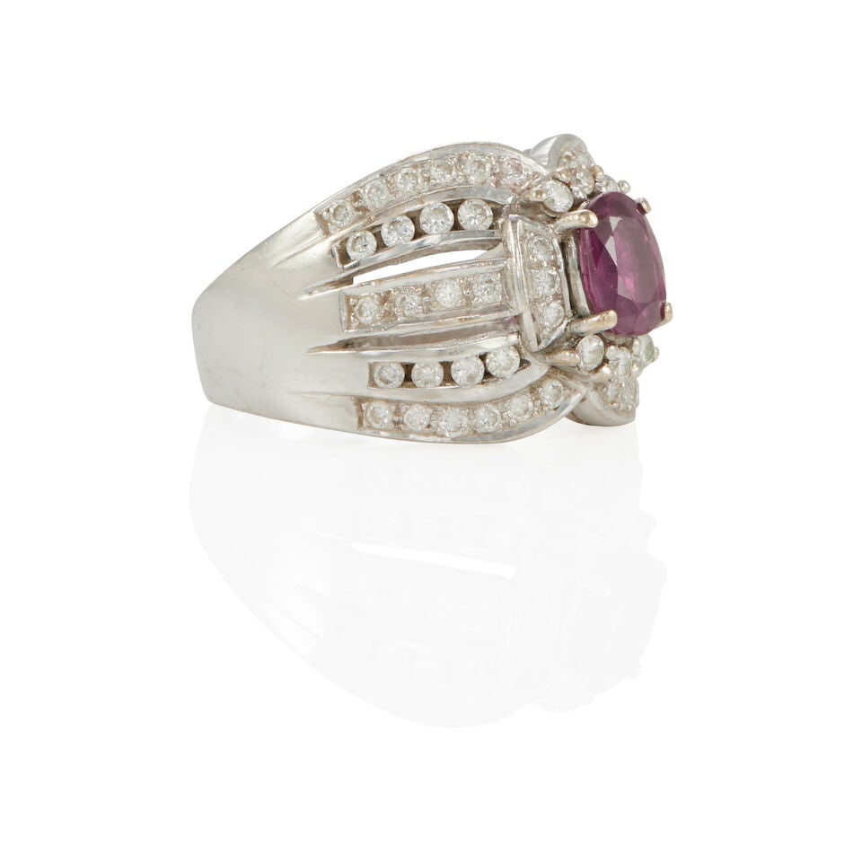 14K GOLD, DIAMOND AND RUBY RING - 2