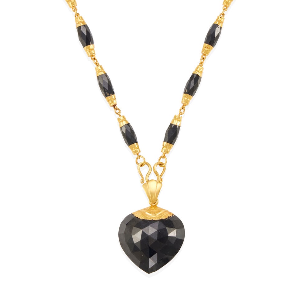22K GOLD AND ONYX NECKLACE - 2