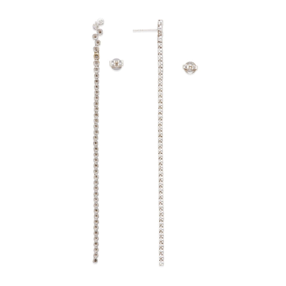 PAIR OF 14K GOLD AN DIAMOND EARRINGS - 2