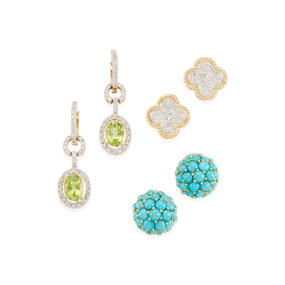 THREE PAIRS OF GOLD EARRINGS (1 of 2)