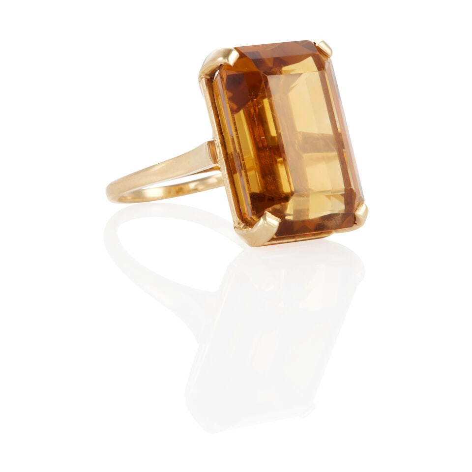 14K GOLD AND CITRINE RING - 2