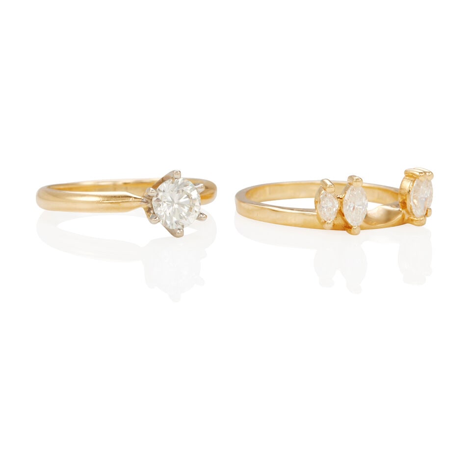 14K GOLD AND DIAMOND WEDDING SET - 2