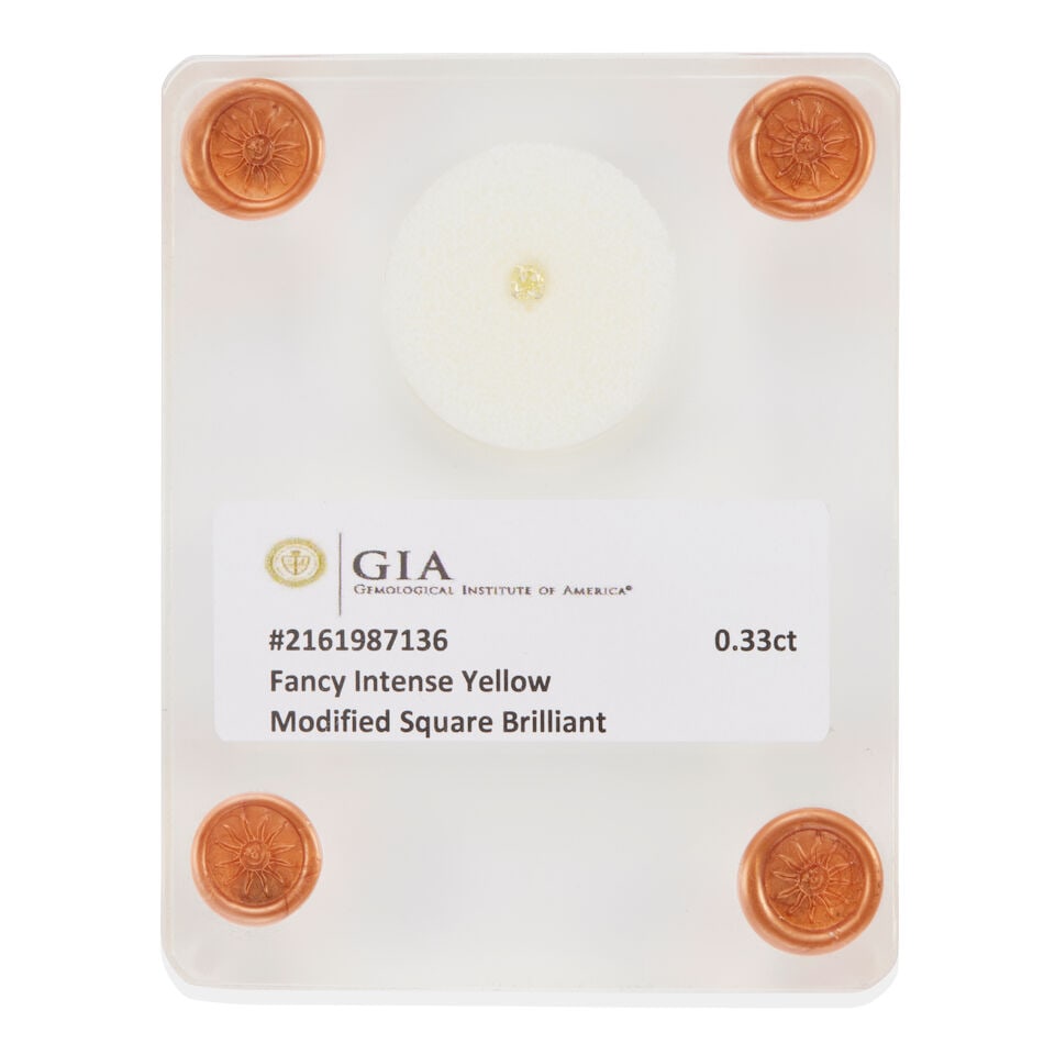 ONE LOOSE FANCY INTENSE YELLOW DIAMOND WITH GIA REPORT - 3