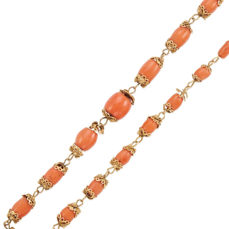 14K GOLD AND CORAL NECKLACE - 2