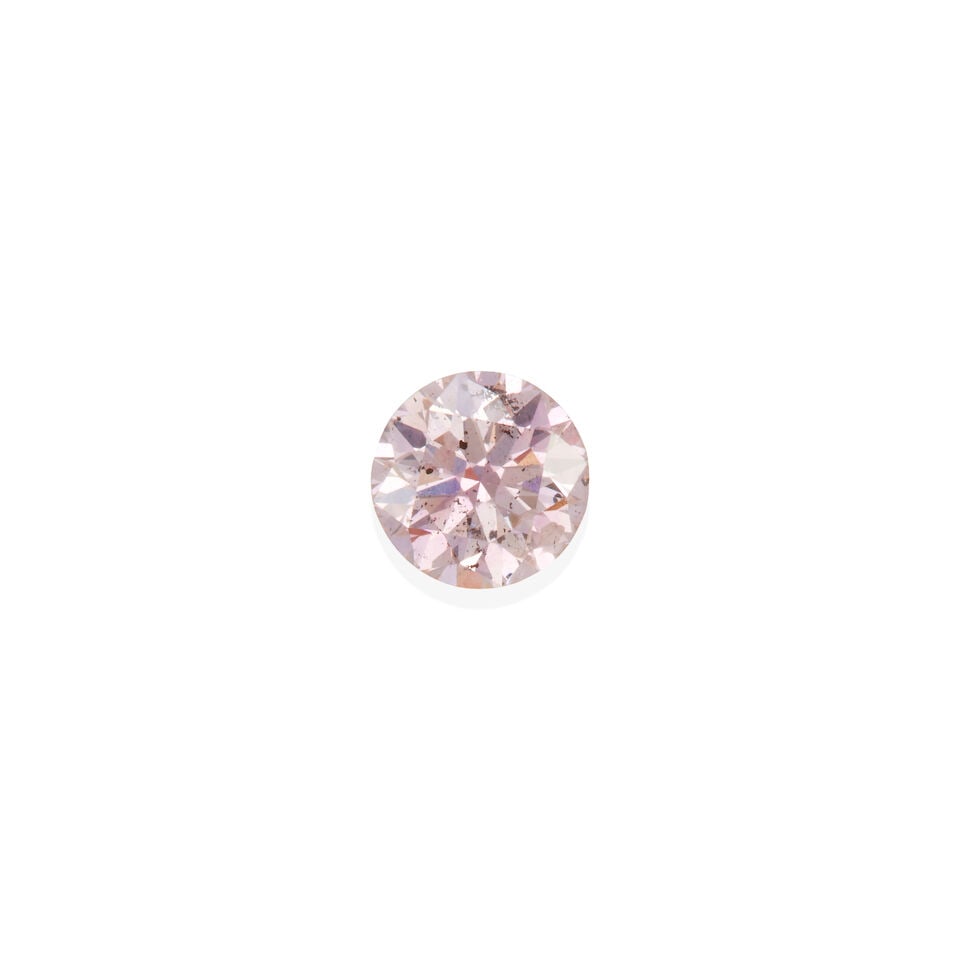 ONE LOOSE PINK DIAMOND WITH ARGYLE PINK DIAMOND REPORT: ONE LOOSE PINK DIAMOND WITH ARGYLE PINK DIAMOND REPORT • 1 loose round pink diamond weighing 0.32 carat • Encased in Plexiglass/acrylic • Accompanied by Argyle Pink Diamonds Gem Iden