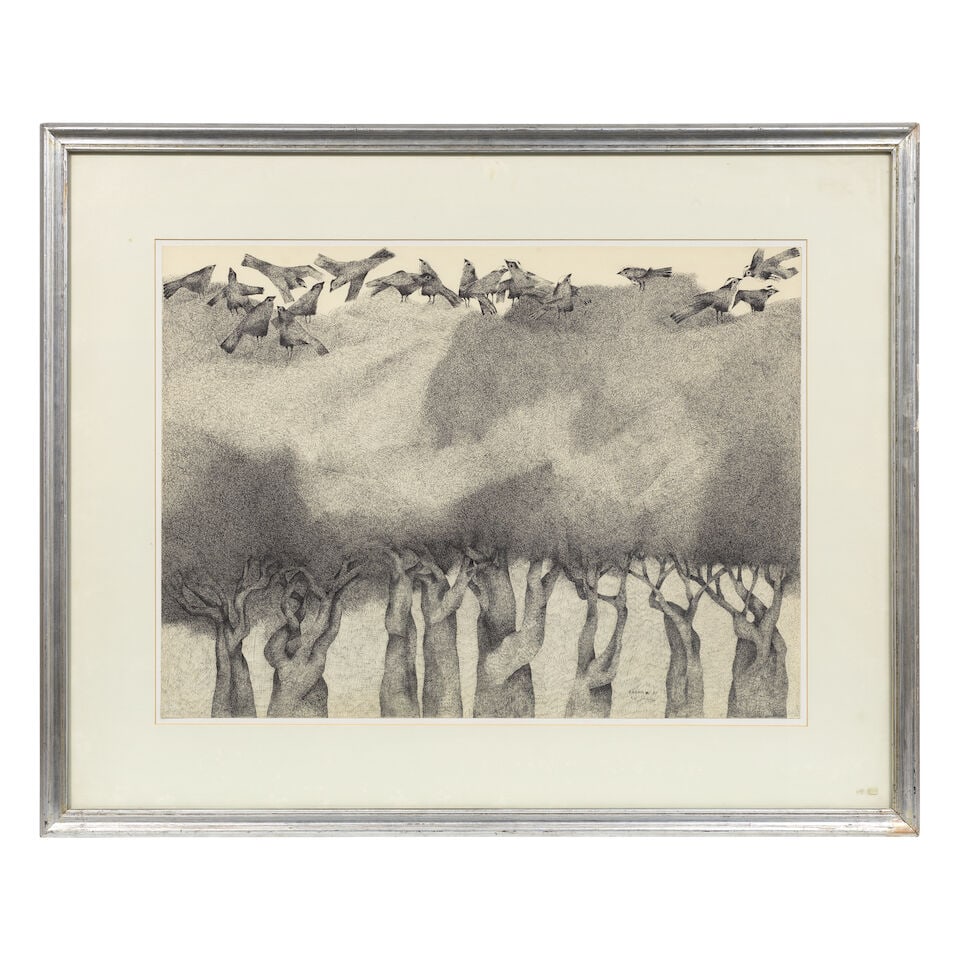 Rabab Nemr (Egypt, 1939-2025) Birds on A Tree - 3