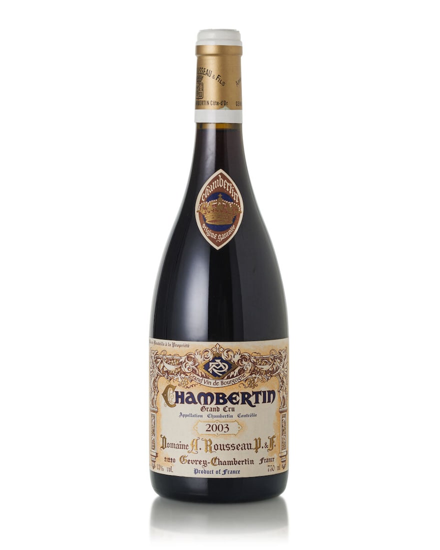 Domaine Armand Rousseau Chambertin, 2003 (1x 750ml): Domaine Armand Rousseau Chambertin, 2003 (1x 750ml) Region: Burgundy Capsule: slightly stained For further information on this lot please visit Bonhams.com For further information about this lot