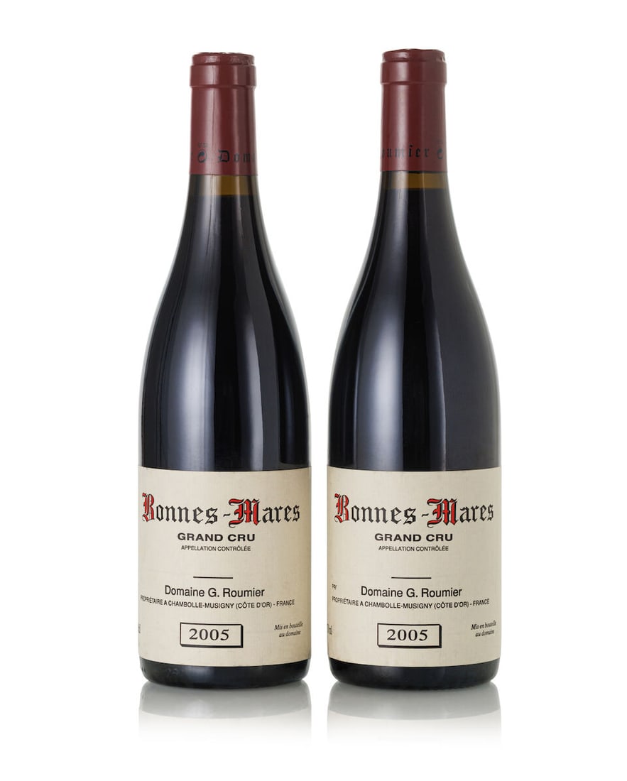 Domaine G. Roumier Bonnes Mares, 2005 (2x 750ml): Domaine G. Roumier Bonnes Mares, 2005 (2x 750ml) Region: Burgundy Capsule: 1x slightly depressed Label: 2x slightly scuffed For further information on this lot please visit Bonhams.com For further