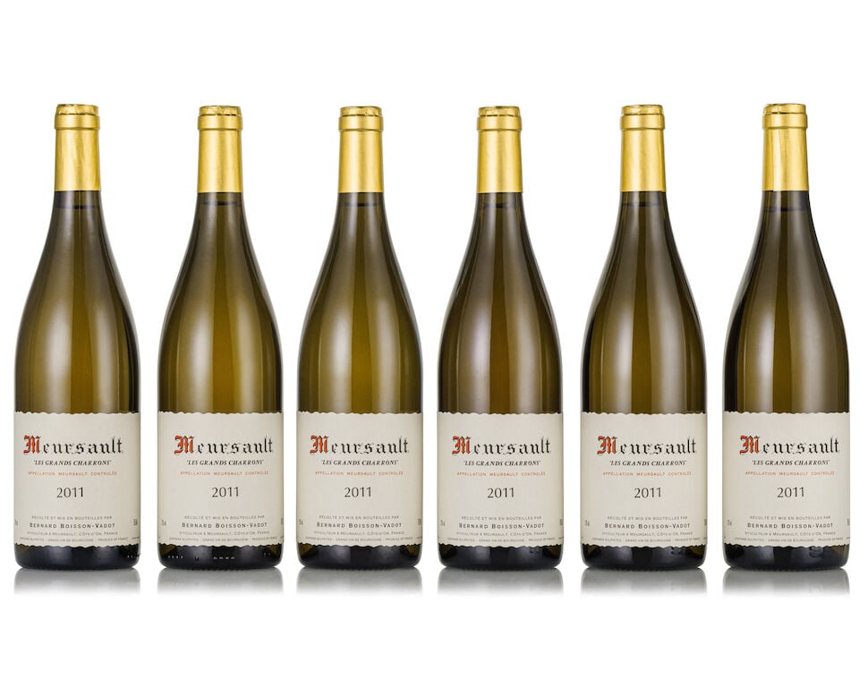 Boisson-Vadot Meursault Les Grands Charrons, 2011 (6x 750ml): Boisson-Vadot Meursault Les Grands Charrons, 2011 (6x 750ml) Region: Burgundy Packaging: in oc12 Miscellaneous: great colour For further information on this lot please visit Bonhams.com For further in