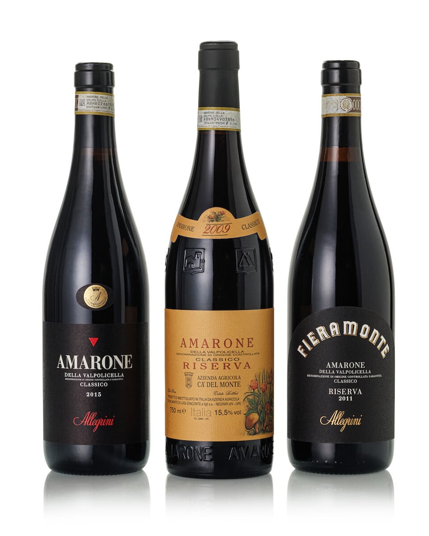 Allegrini Amarone della Valpocicella Classico, 2015 (1x 750ml) Allegrini Amarone della Valpocic...: Allegrini Amarone della Valpocicella Classico, 2015 (1x 750ml) Region: Italy Allegrini Amarone della Valpocicella Classico Riserva Fieramonte, 2011 (1x 750ml) Region: Italy Ca' Del Monte Amarone della