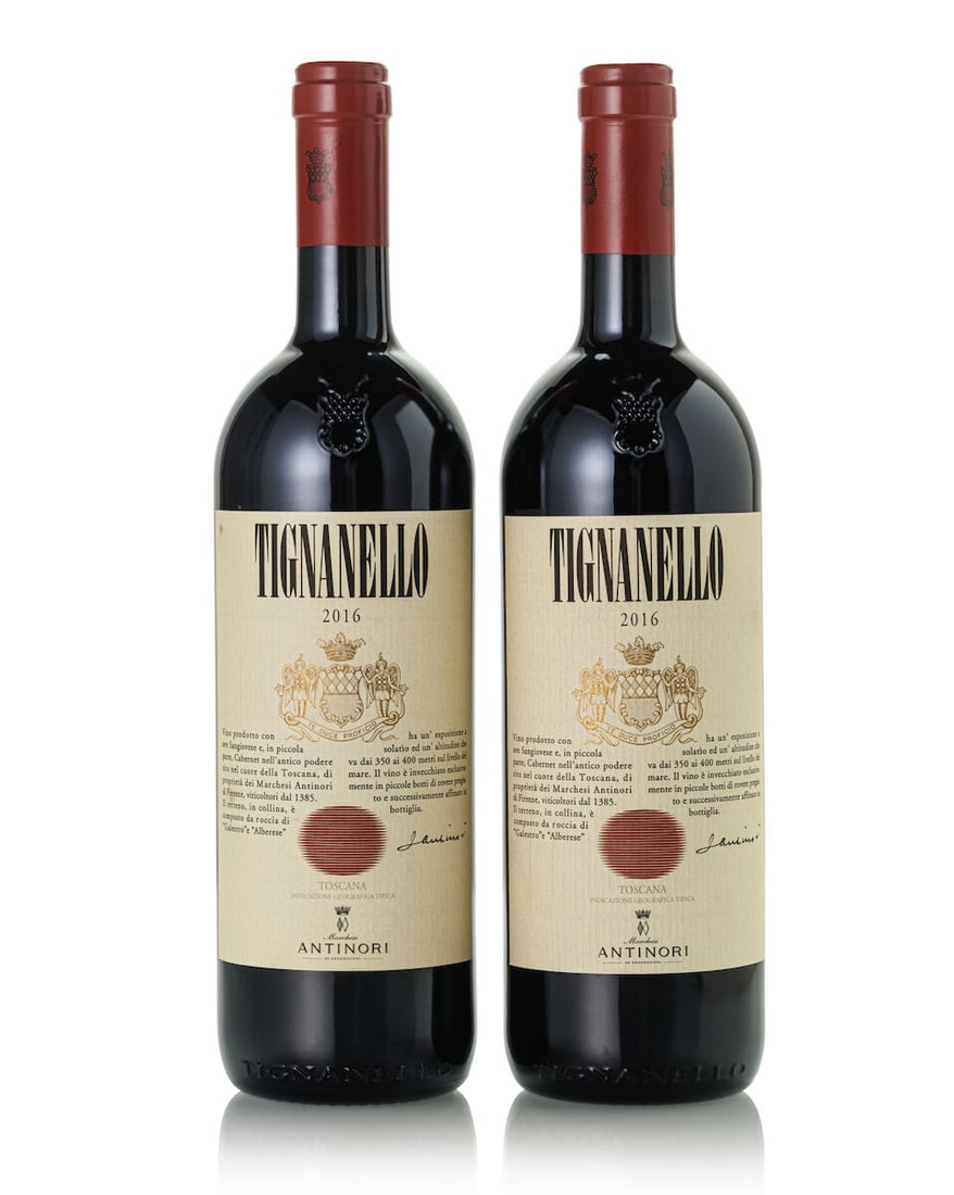 Antinori Tignanello, 2016 (2x 750ml): Antinori Tignanello, 2016 (2x 750ml) Region: Italy Label: 1x slightly stained For further information on this lot please visit Bonhams.com For further information about this lot please