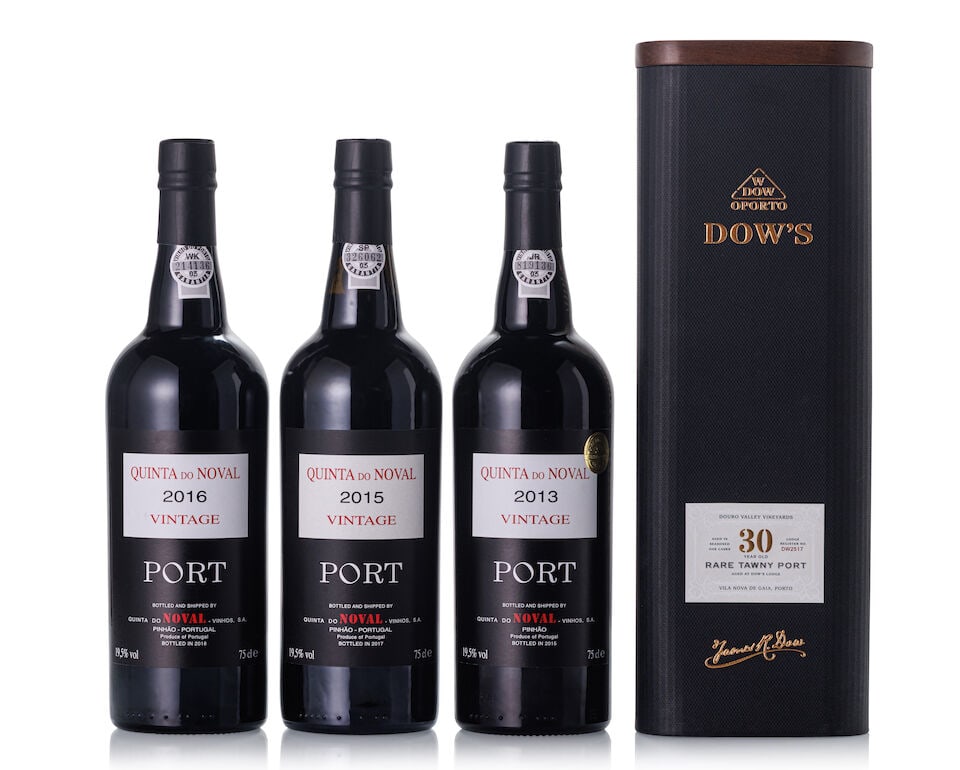 Dow's 30 Year Old Tawny Port, NV (1x 750ml) Quinta Do Noval Vintage Port, 2013 (1x 750ml) Quinta...: Dow's 30 Year Old Tawny Port, NV (1x 750ml) Region: Portugal Packaging: oc Quinta Do Noval Vintage Port, 2013 (1x 750ml) Region: Portugal Quinta Do Noval Vintage Port, 2015 (1x 750ml) Region: Portugal