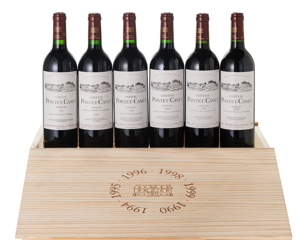 Château Pontet Canet Vertical Assortment Case - 90,94,95,96,98,99 (6x 750ml): Château Pontet Canet Vertical Assortment Case - 90,94,95,96,98,99 (6x 750ml) Region: Bordeaux Fill Level: 6x into neck Packaging: owc Miscellaneous: includes one each - 1990, 1994, 1995, 1996, 19