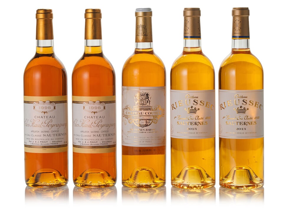 Château Suduiraut, 2002 (2x 750ml) Château Suduiraut, 2003 (1x 750ml) Château R...: Château Suduiraut, 2002 (2x 750ml) Region: Sauternes Château Suduiraut, 2003 (1x 750ml) Region: Sauternes Château Rieussec, 2013 (2x 750ml) Region: Sauternes Clos Haut Peyraguey, 1996 (