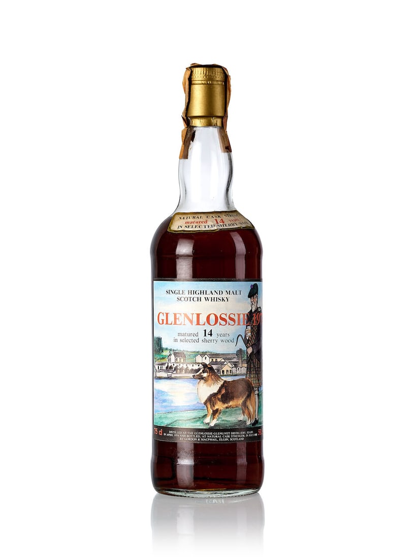 Glenlossie 14 Year Old, 1974 (1x 750ml): Glenlossie 14 Year Old, 1974 (1x 750ml) Region: Speyside Fill Level: mid shoulder Label: good label, slightly torn and stained neck label Alcohol content: 58.5% ABV Notes: distilled April 1974, bottle