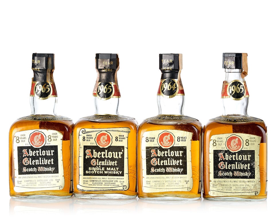 Aberlour Glenlivet 8 Year Old, 1964 (1x 750ml) Aberlour Glenlivet 8 Year Old, 1965 (3x 750ml) (1 of 3)