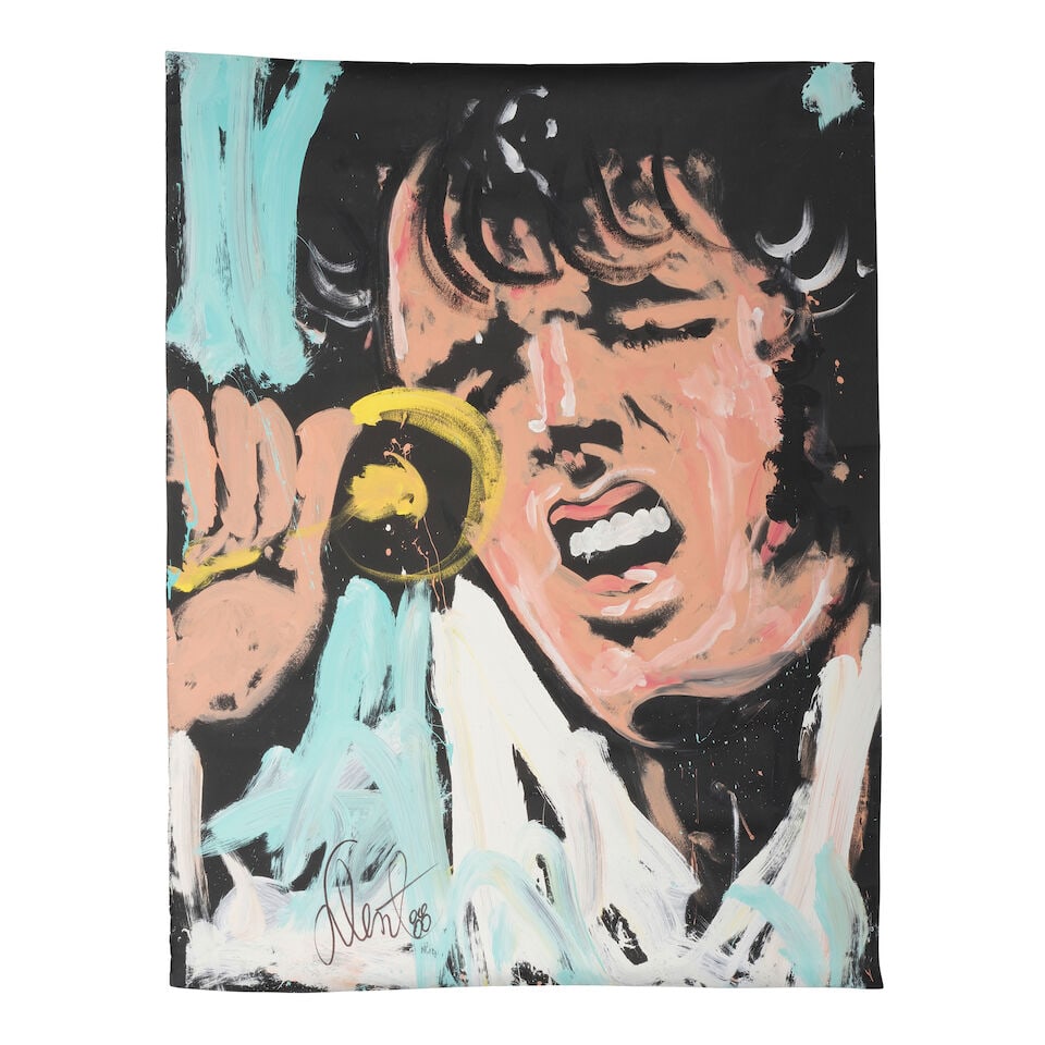Denny Dent (1948-2004): Elvis, dedicated to Stevie Ray Vaughan, 1988, (1 of 5)