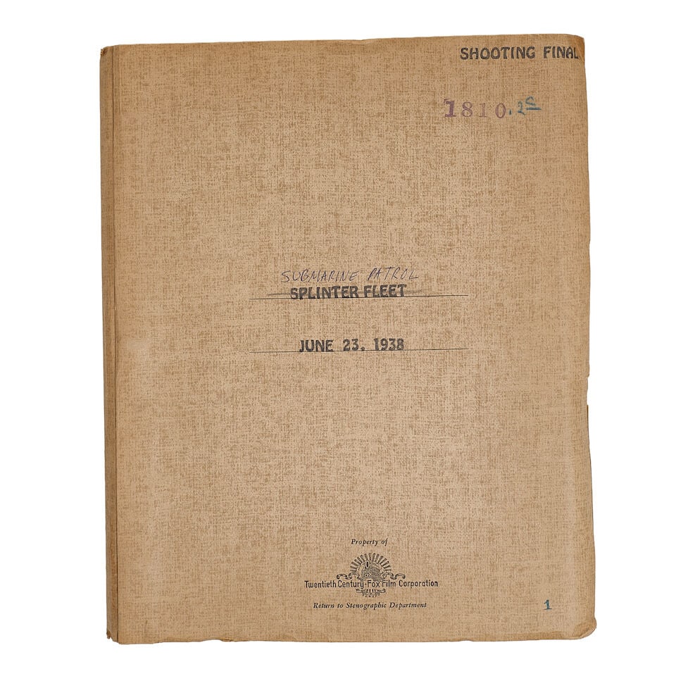Splinter Fleet: Two Screenplays, 20th Century Fox, 1938, - 3