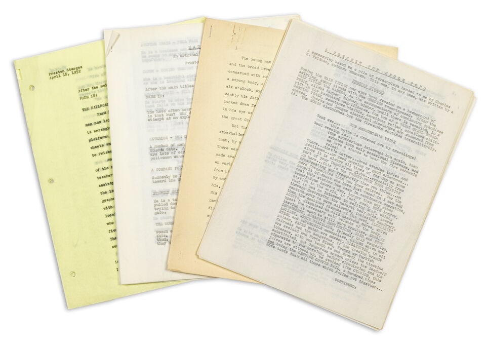 A Group of Unproduced Preston Sturges Manuscripts c.1949. (1 of 1)