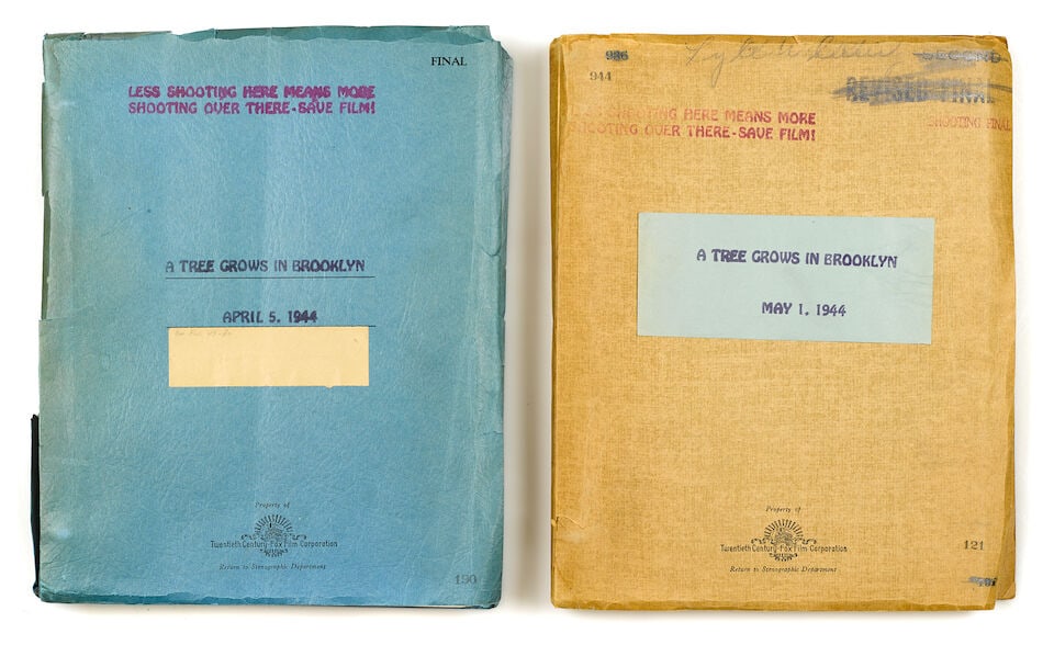 A Tree Grows in Brooklyn: A Pair of Screenplays, 20th Century Fox, 1945, (1 of 1)